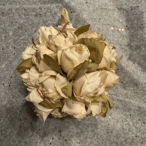 Cream and Green Floral Ornament